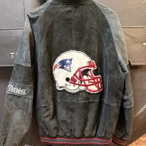 Vintage New England Patriots NFL Bomber Jacket with embroidered helmet logo